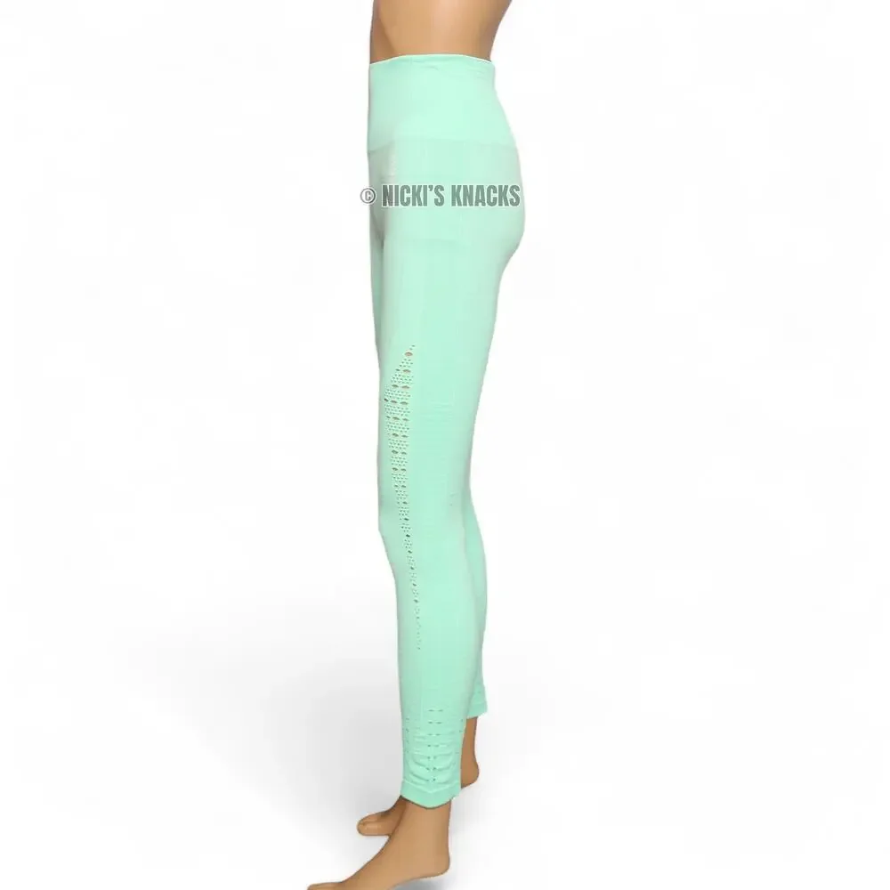 Gymshark Energy Seamless Leggings Eyelet Vented Pistachio Mint Green Size S - Picture 5 of 11